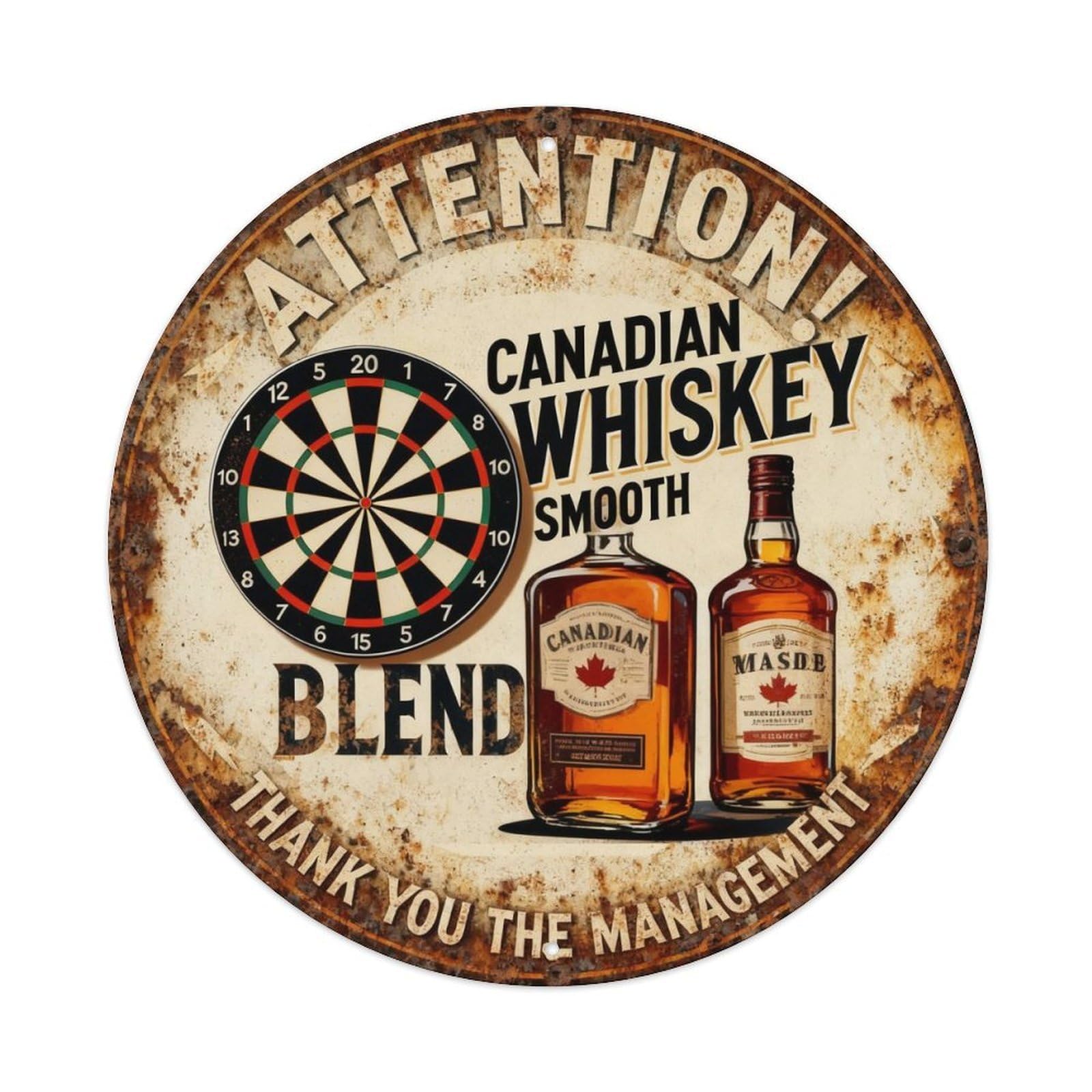 Canadian Whiskey Smooth Blend Metal Tin Sign Plaque