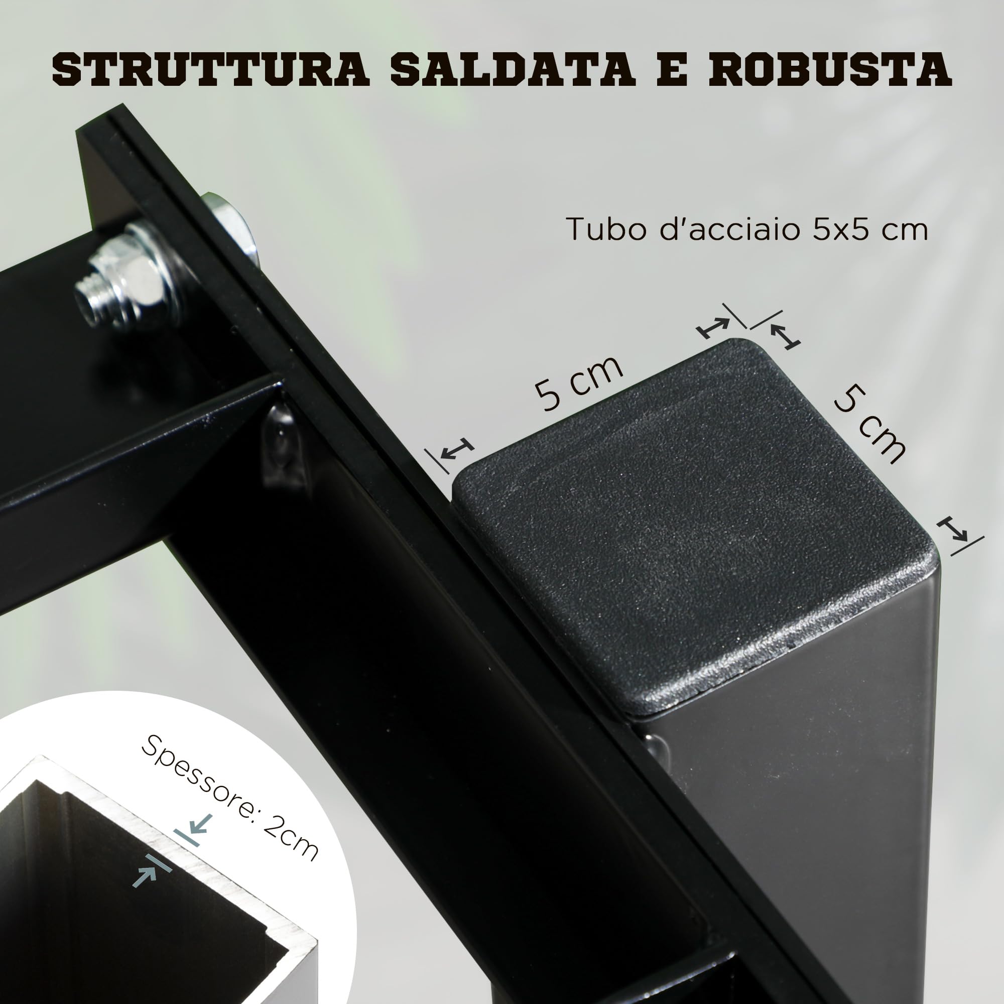 SPORTNOW Porta Pesi con 2 Ripiani in Acciaio per Palestra, Casa e Ufficio, 94x52.5x82 cm, Nero