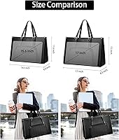 Vista 8 de MATEIN 17 Inch Laptop Tote Bag for Women with Lunch Compartment, PU Leather Convertible Work Briefcase for Business, Professional Teacher Computer