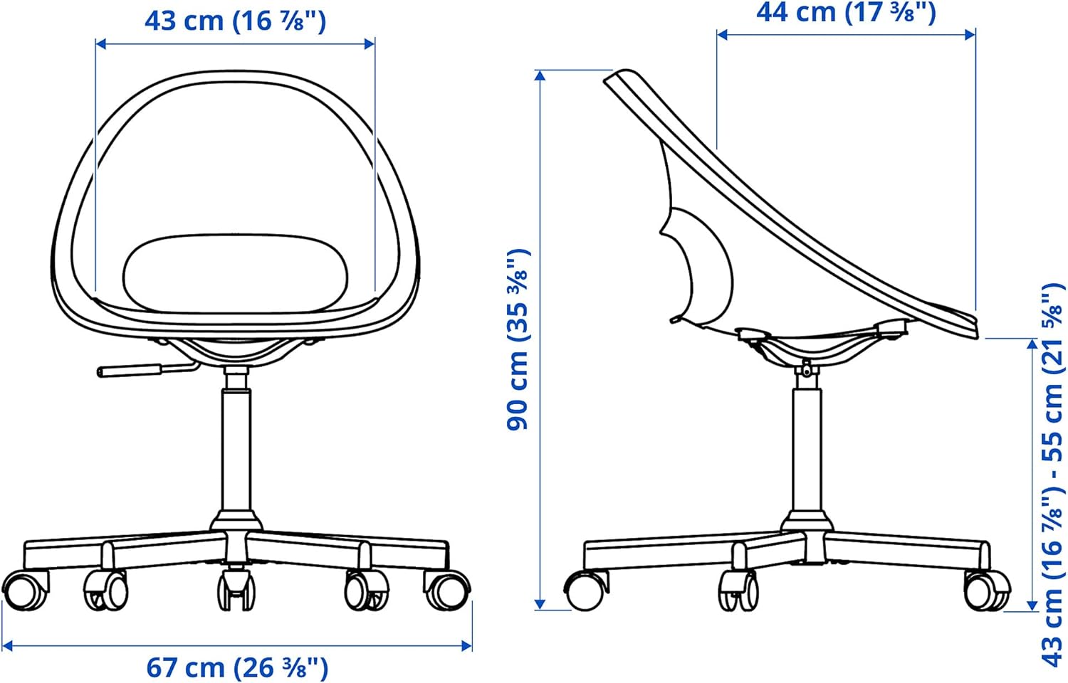 VITTSJÖ/LAGKAPTEN/ELDBERGET Desk and storage combination, and swivel chair black-brown/dark grey