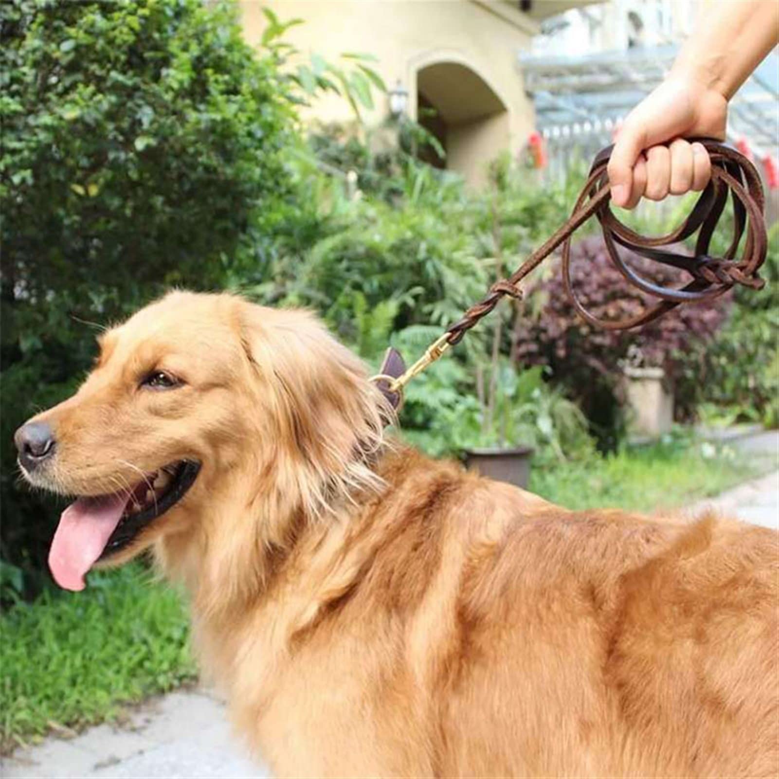 Skórzana smycz dla zwierząt Prawdziwa skórzana smycz dla psa Pleciona duża smycz Chodzenie prowadzi do treningu Lina trakcyjna dla psów owczarka niemieckiego Labrador Husky (kolor: 03, rozmiar: 1,2