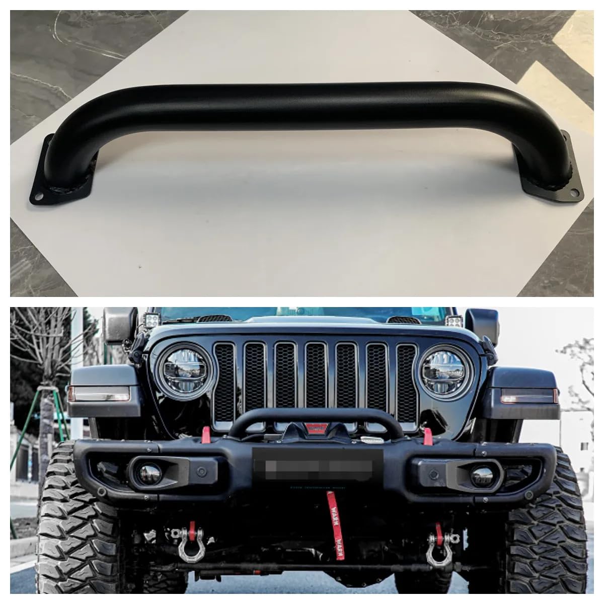 N Bar Parachoques delantero para Jee p Wrangler JL (2018-2023) - 10º aniversario N Tube Bull Bar, acero inoxidable negro Off-Road Guard JL1049-2N
