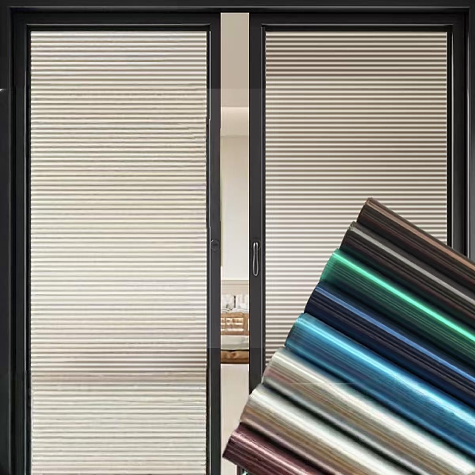 Sicherheitsfolie für Fenster 0.12 mm, Mattierte UV-Schutz Folie, Elektrostatisch Haftend, Isolierfolie für Glas - Badezimmer, Wohnzimmer, Büro(Size:90CM*10M,Color:Blau)