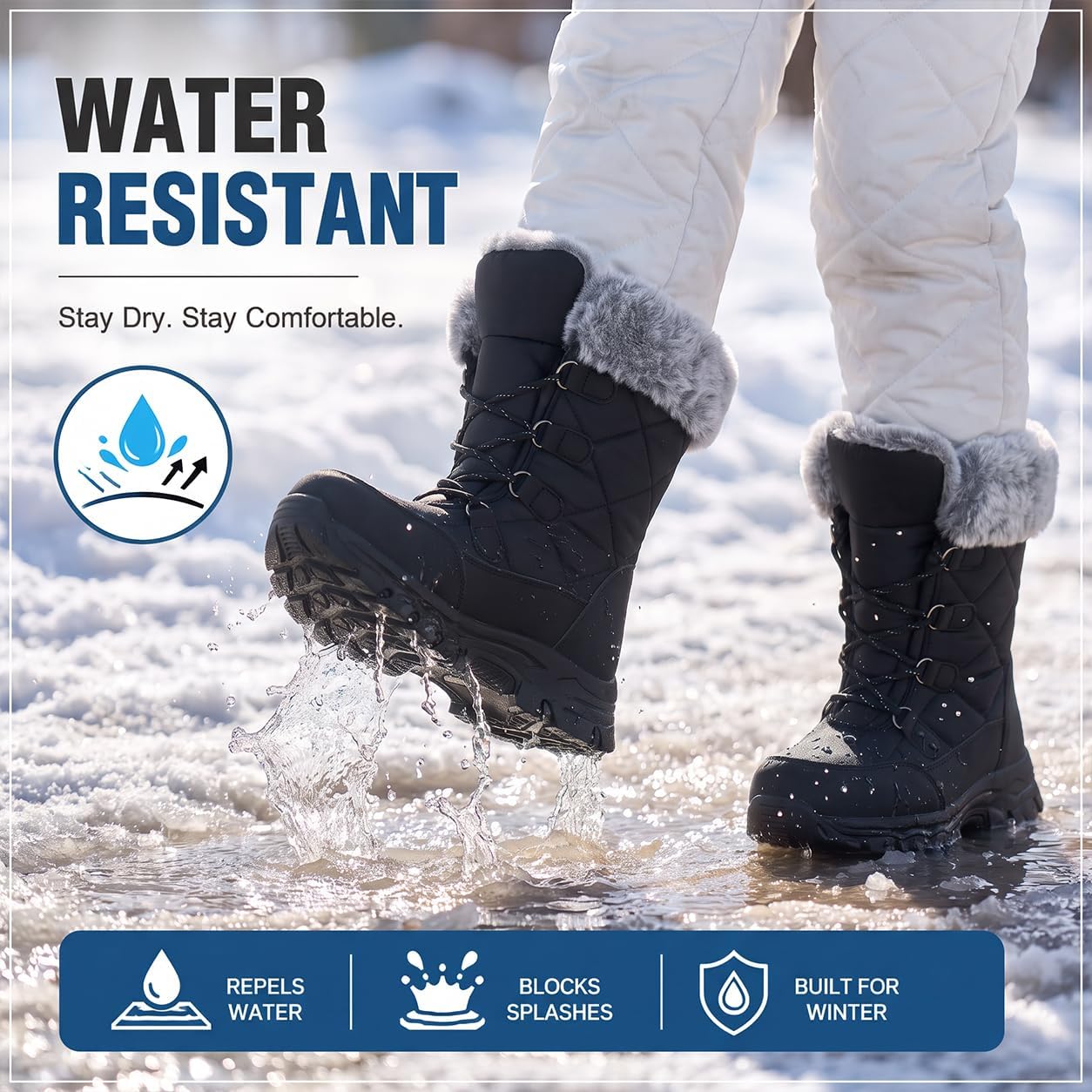 Kids Winter Snow Boots Waterproof Cold Weather Shoes For Girls Boys