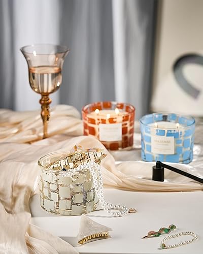 Miniatura 8 de M&SENSE Vela perfumada de caramelo con aroma a café de 3 mechas, 11.6 onzas, 60H de combustión lenta, cera de soja orgánica no tóxica de larga