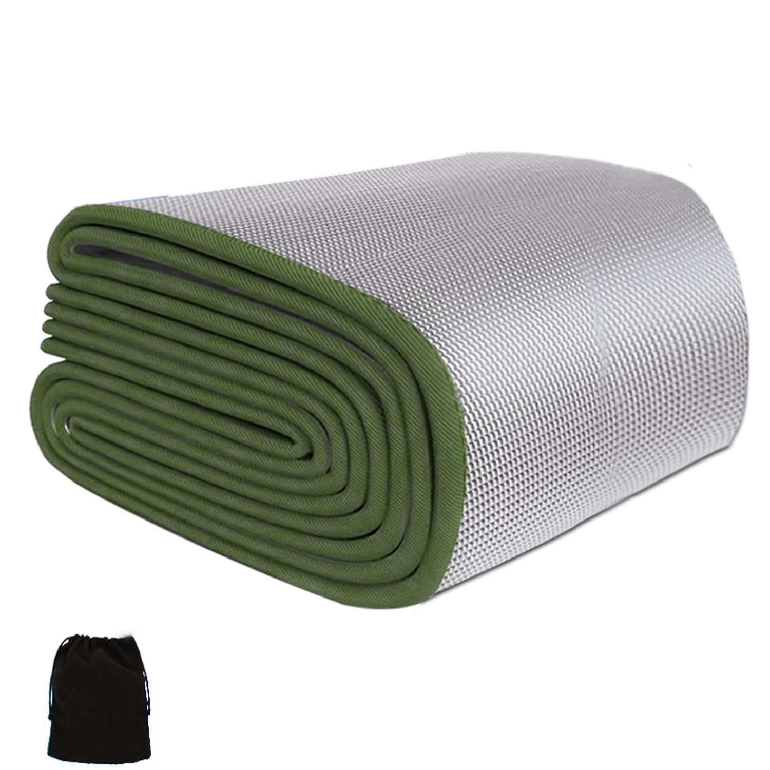 Esterilla de Camping de Aluminio, Estera de Camping de Papel de Aluminio 9 mm con Aislamiento de Doble Cara Plegable 0,9-3,0 MX 2 m