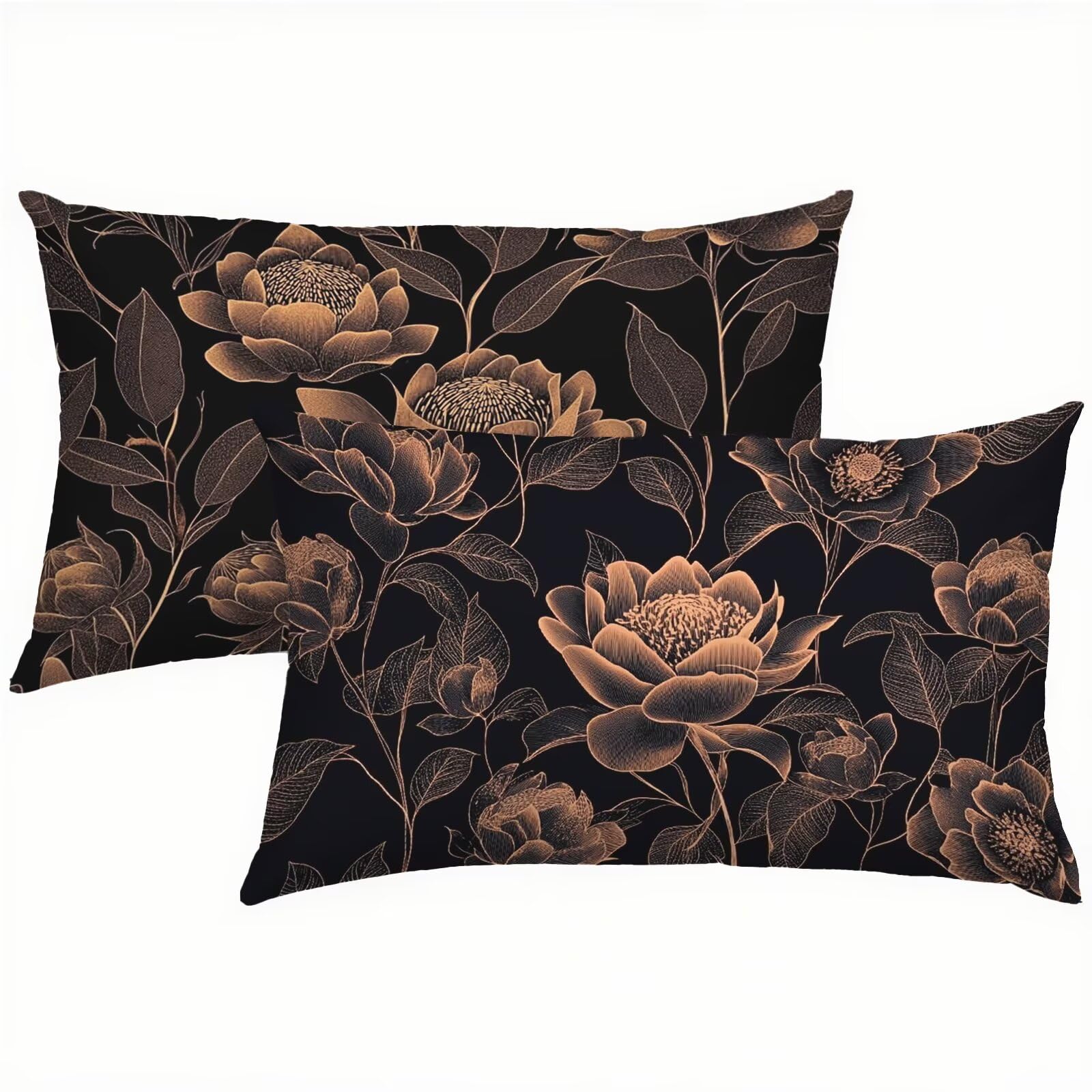 Taie oreiller brun housse de coussin extérieur imperméable 50x90 lot de 2