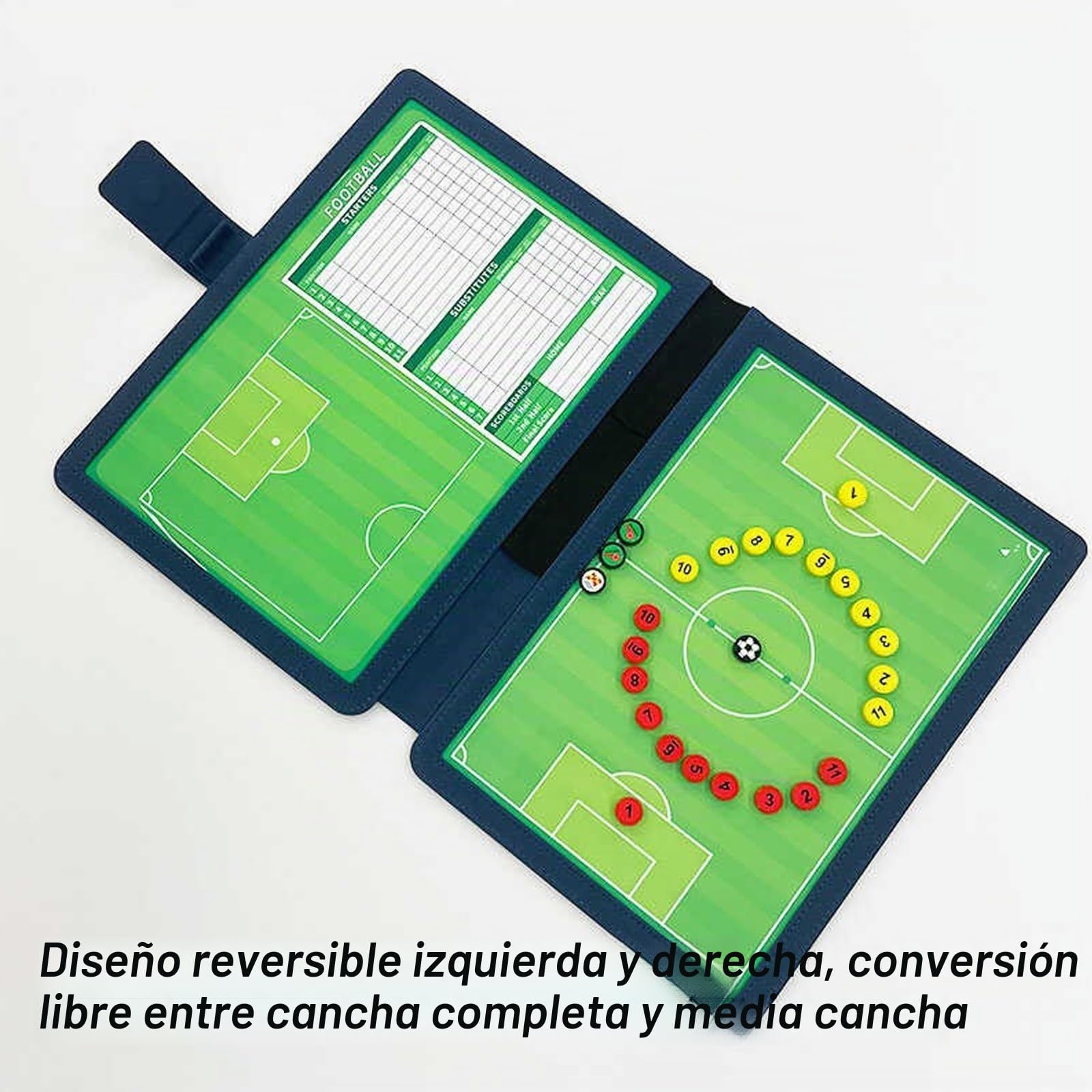 Pizarra Magnética para Entrenamiento de Fútbol, Pizarra Táctica de Fútbol con Accesorios, con Marcadores y Fichas Magnéticas, Doble Cara, Ideal la Enseñanza