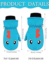 Vista 3 de Guantes de esquí de invierno guantes impermeables con forro de algodón cálido para niños
