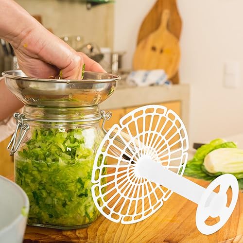 Miniatura 7 de BESTonZON Fermentaciones Peso Plástico Pickle Press Plate 5.9 in Pickling Jar Press Tool Chucrut Kimchi Vegetales Conservas Suministros con mango