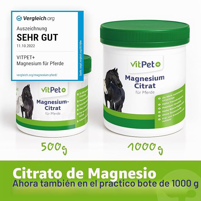 Foto 2 de 8 de VitPet+ Caballo de citrato de magnesio - Polvo de magnesio para músculos y nervios