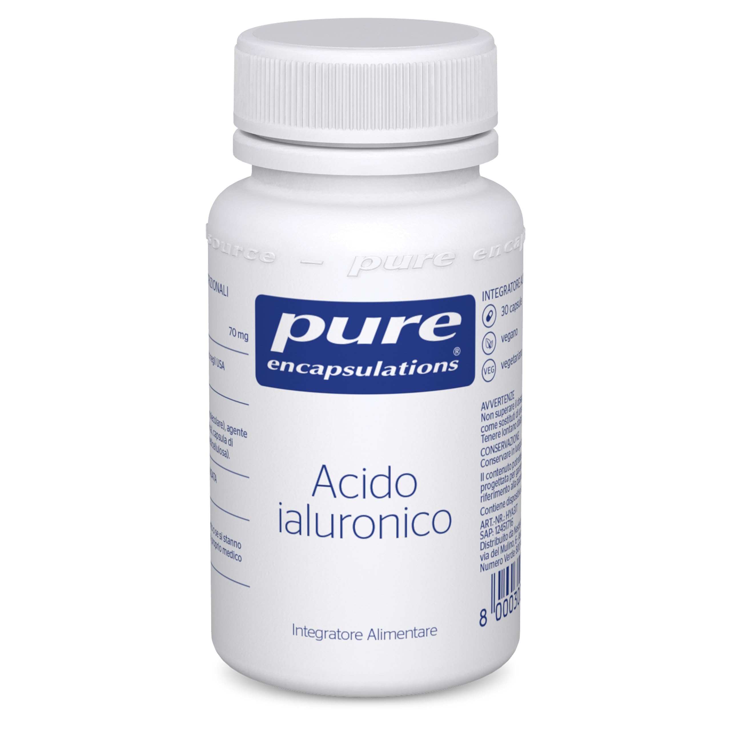 Pure Encapsulations - Acido Ialuronico – Integratore con Acido Ialuronico a Basso Peso Molecolare – Pelle e Articolazioni – 30 Capsule