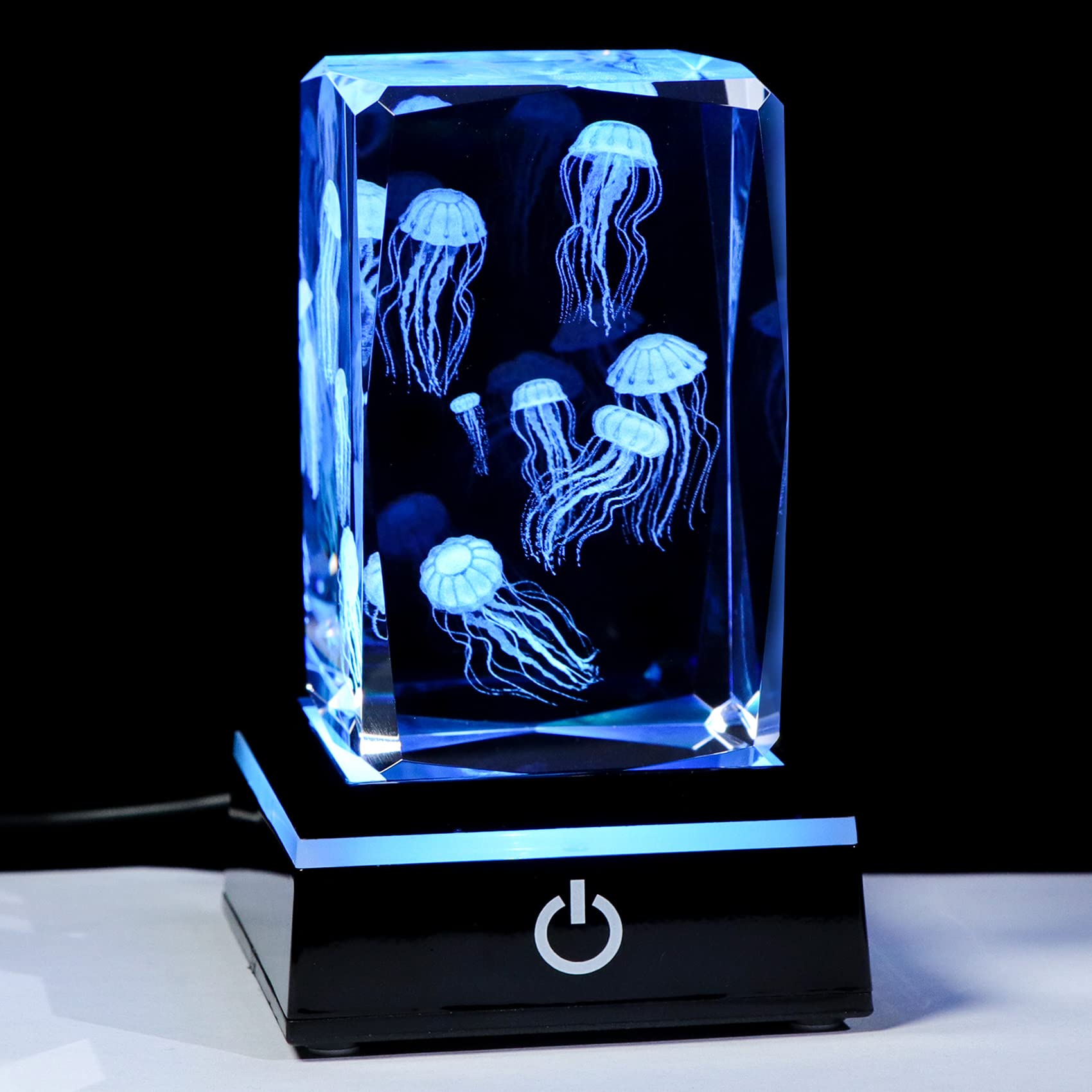 残り1点！　幻想的✨　素敵！　光る置き物 クラゲ クリスタル 誕生日 3D クリスタル ボールクラゲ LEDライト 多色変更 かわいい 置物