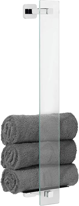 tesa ELEGAANT - Toallero de Pie Elegante para Baños - Montaje sin Taladrar - Alta Fuerza de Fijación con Tecnología Power.Kit - 127 x 180 x 667 mm - ...