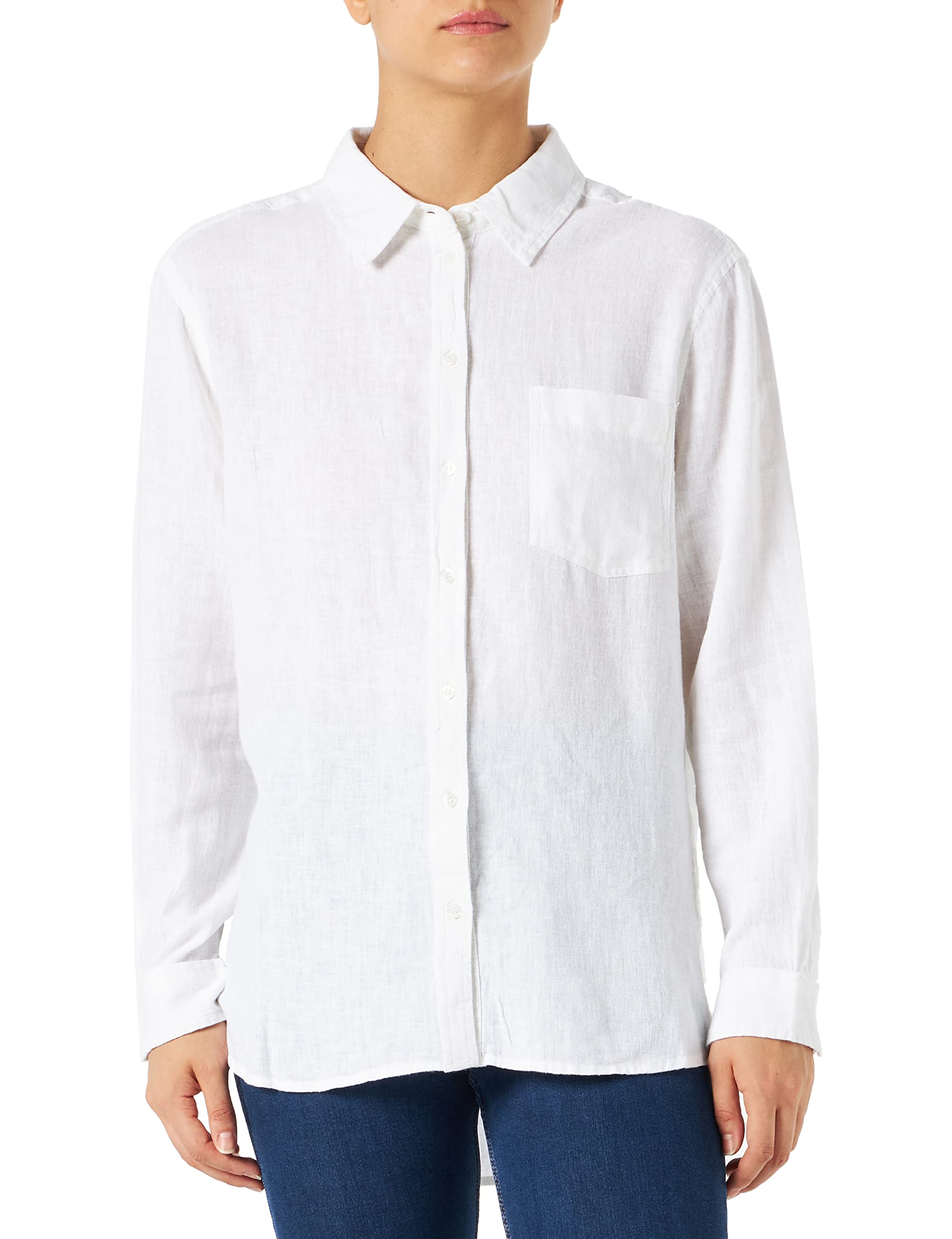 Only Shirt Solid Colored Linen Blend Shirt