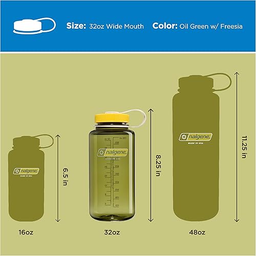 Miniatura 208 de Nalgene Sustain - Botella de agua de Tritan sin bisfenol A hecha con un 50 % de material derivado de restos de plástico, 32 fl oz, boca ancha