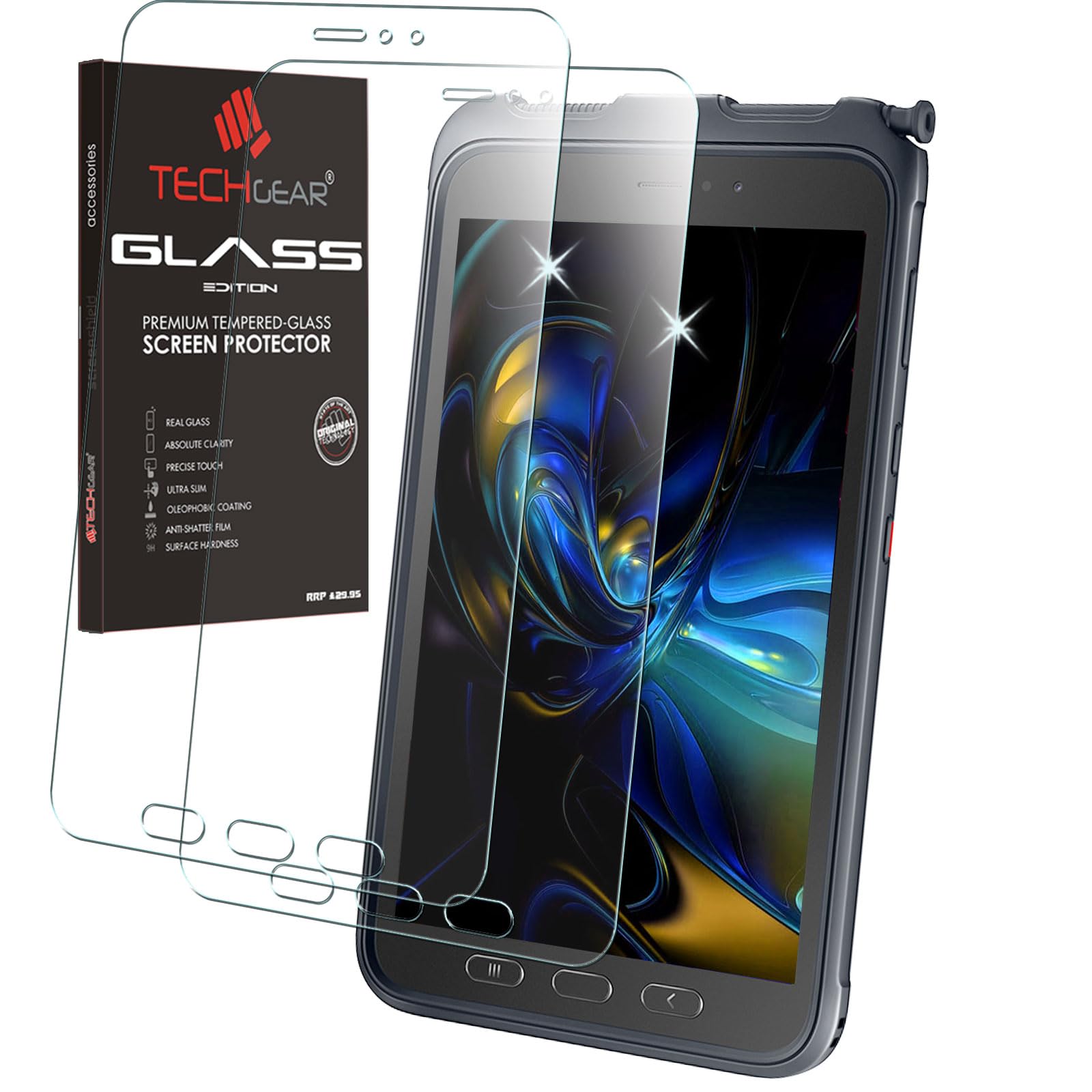 Galaxy Tab Active 3 8" 2 Pack of GLASS Edition SM-T570 / T575 / T577 Tempered Glass Screen Protectors [9H] [HD Clarity] [Scratch-Resistant] Designed For Samsung Galaxy Tab Active 3