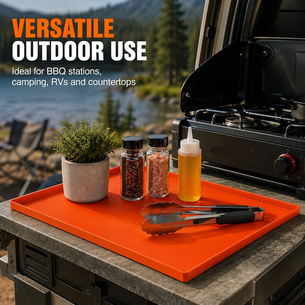 Alfombrilla Silicona Parrilla para Blackstone Rangetop Combo 2020-2026+ | Reutilizable Lavable | Accesorios Exterior | Protectora Plancha | Compatible con Horno, Parrilla de Gas y Carbón