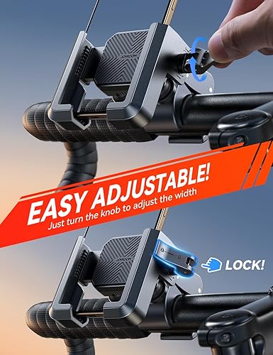 Miniatura 8 de JOYROOM Soporte para teléfono de bicicleta - Amortiguador de vibración dual No bloquea la cámara Manillar de montaje de teléfono de bicicleta,