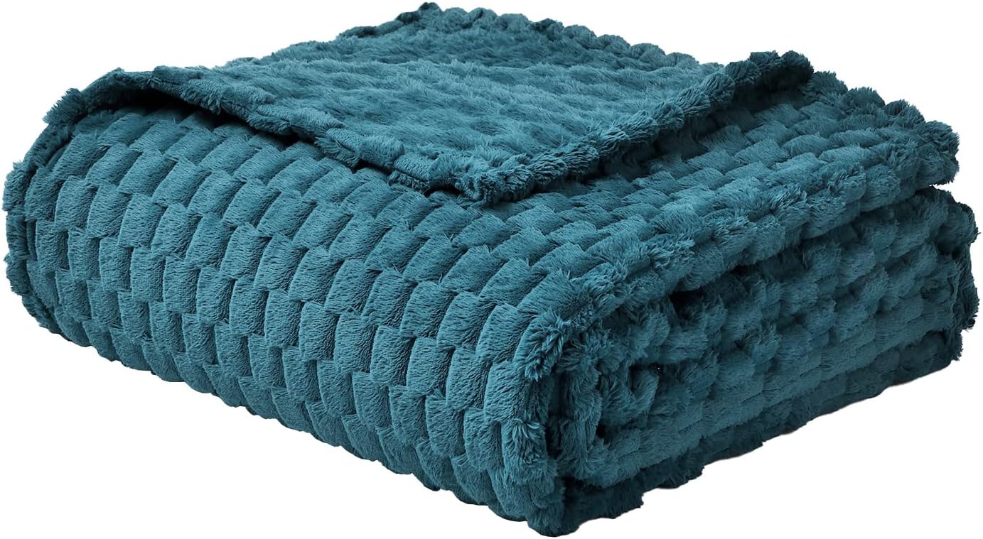 FY FIBER HOUSE Fleece Blanket Twin Size for Couch 300GSM Super Soft Plush Fuzzy Blankets and Throws for Sofa Bed Office, 60x80 Inches, Storm Blue Storm Blue 60"X80"
