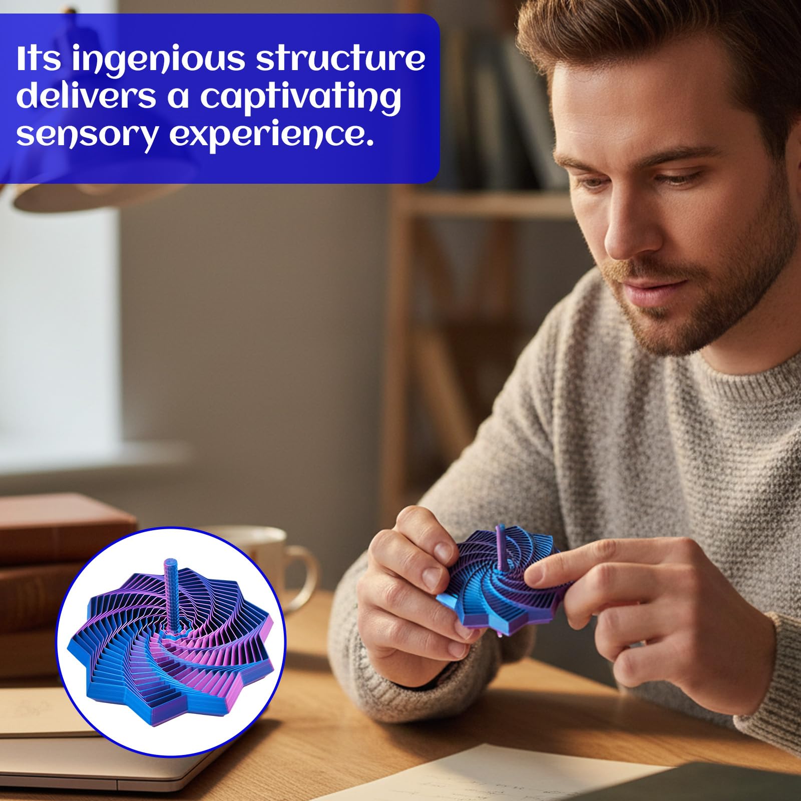 Fidget Star, Expanded Sensory Fidget Star, Silk Basket Purple Radish Tower, Fidget Toys for Sensory Stimulation Sensory Toys for People - Image 4
