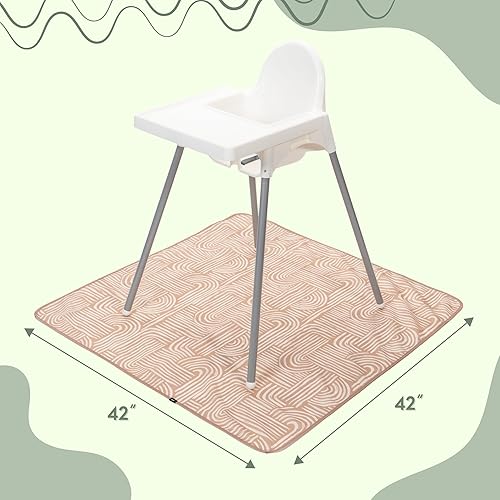 Miniatura 24 de S&T INC. Tapete de salpicaduras para debajo de la silla alta, resistente al agua, 42 x 42 pulgadas, alfabeto azul Alfabeto azul,Verde,Dispersión