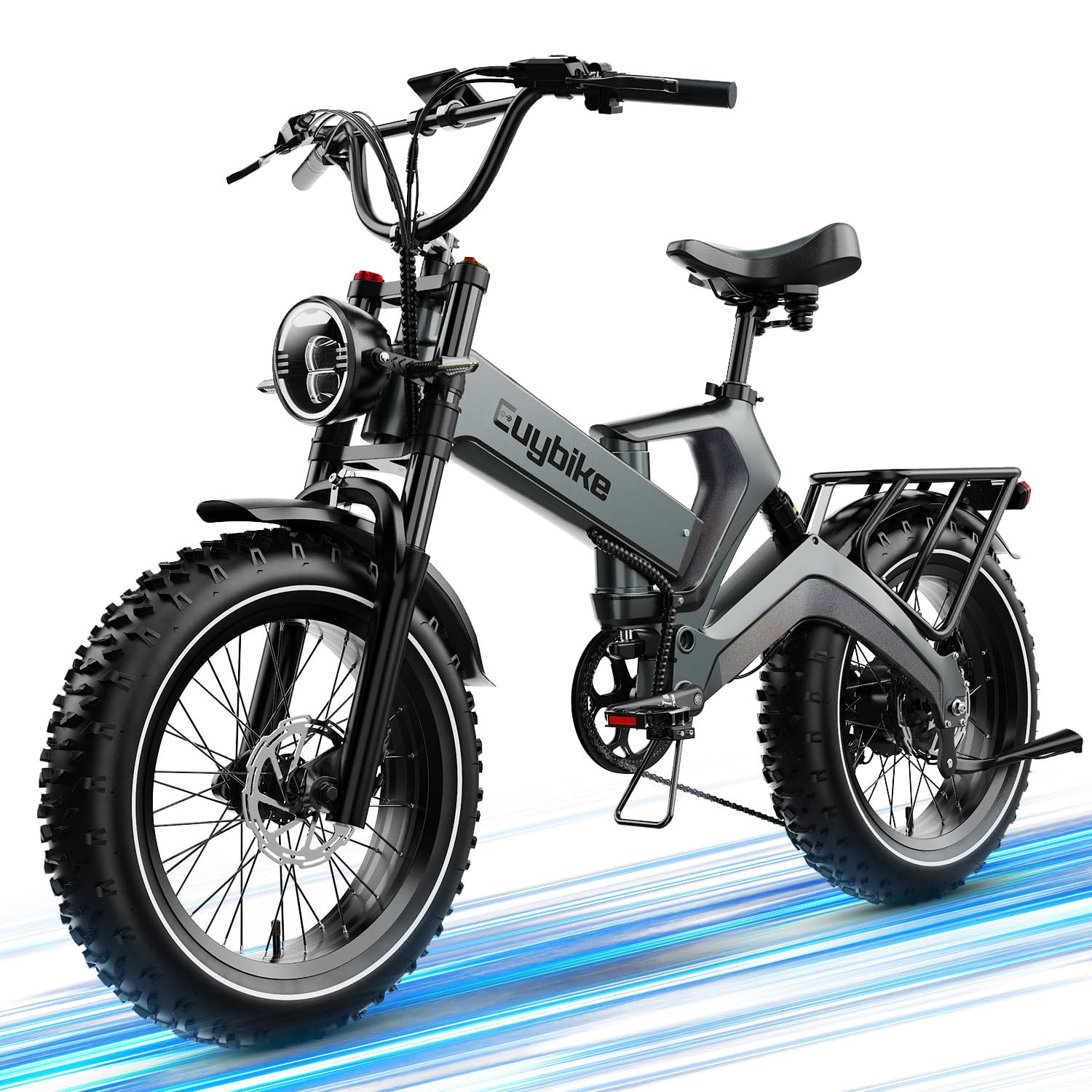 2000W/3000W Peak Motor Electric Bike for Adults, 48V/52V 25AH/30AH Battery Full Suspension Foldable Ebike, 20"x4.0" Fat Tires 35MPH Dirt Bike, 100/120 Miles Hydraulic Brake Magnesium Alloy Motorcycle