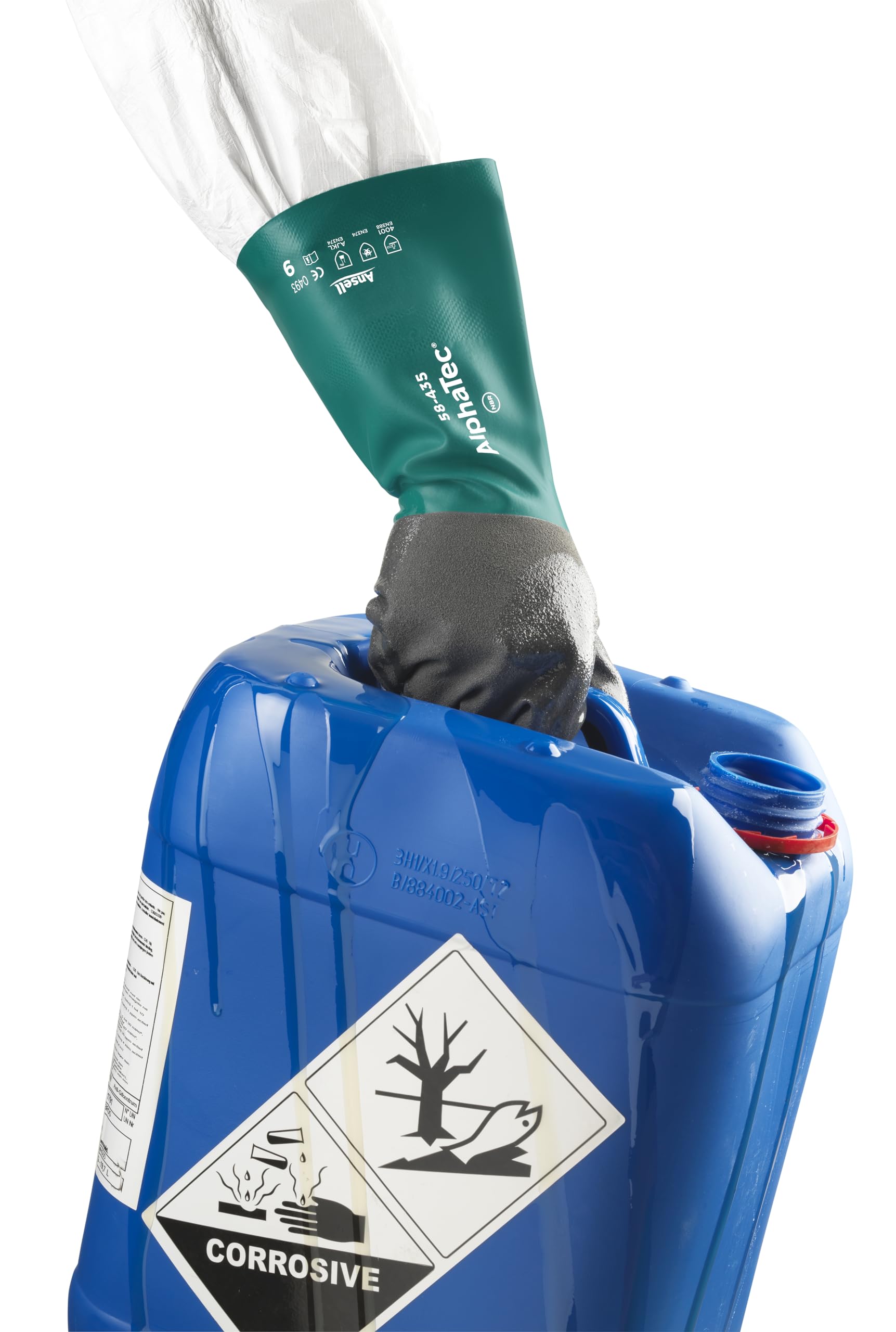 Ansell AlphaTec 58-435 Chemical Resistant Work Gloves, High Performance Nitrile, Two-Layered Coating Construction - Image 4