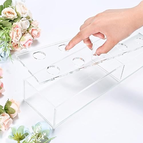 Miniatura 6 de Centro de mesa grande rectangular floral de lujo para mesa de comedor, florero largo de acrílico transparente, jarrón de acrílico, jarrón acrílico,