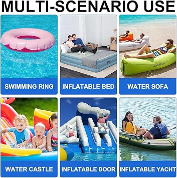 Electric Pump for Inflatables, 600W High Power Electric Air Pump, Quick-Fill Inflator Deflator with 4 Sizes Nozzle, Portable Air Pump for Paddling Pool Beach Toys, Air Mattress, Paddle Board
