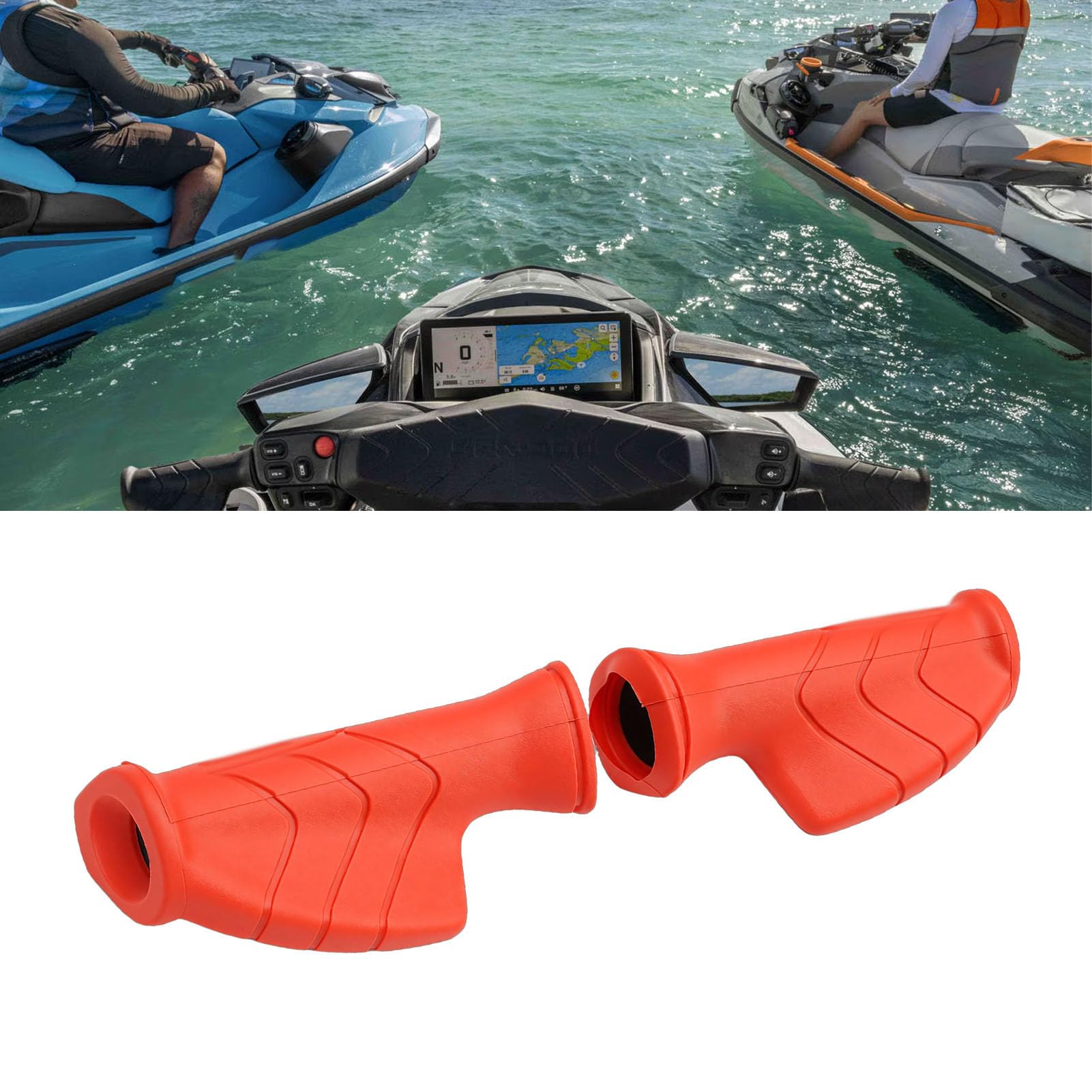 Impugnatura con Poggiapolsi, Set di Impugnature di Ricambio per 900 RXP RXT GTX GTS GTR 90 130 155 170 215 230 260 300, Superficie Strutturata in Gomma, Assorbimento delle