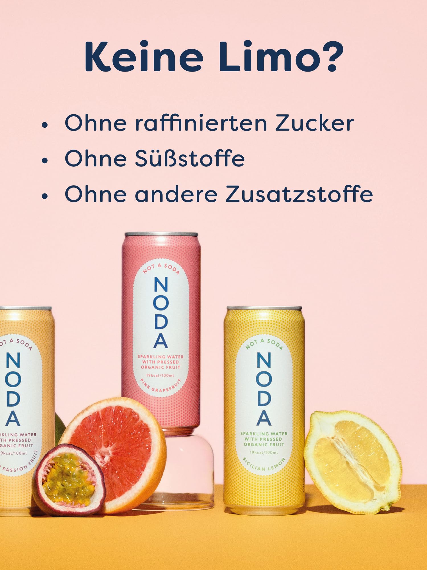 NODA "Not A Soda" · Pink Grapefruit 24X330ml · Sprudelwasser mit 30% Bio-Frucht