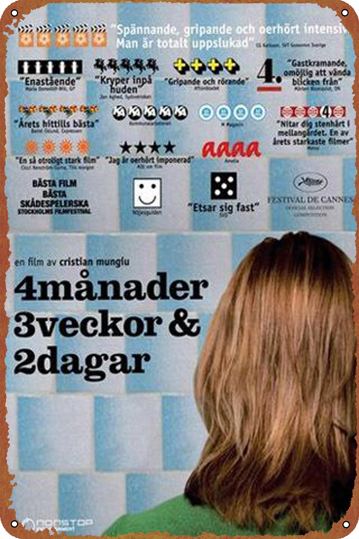 4 luni, 3 saptamâni si 2 zile Metal Tin Logo Vintage Garage Logo Men's Wall Decoration Old Car Shop Movie Poster Oil and Gas Station Logo 8 × 12 inches