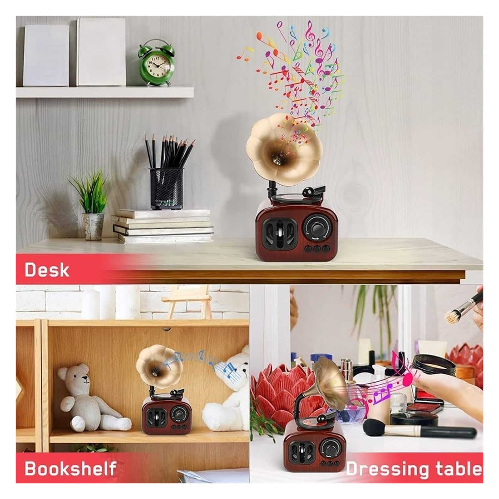 JCAKES Carillon Carillon grammofono Vintage, Carillon Meccanico a orologeria for Musica Classica Domestica San Valentino