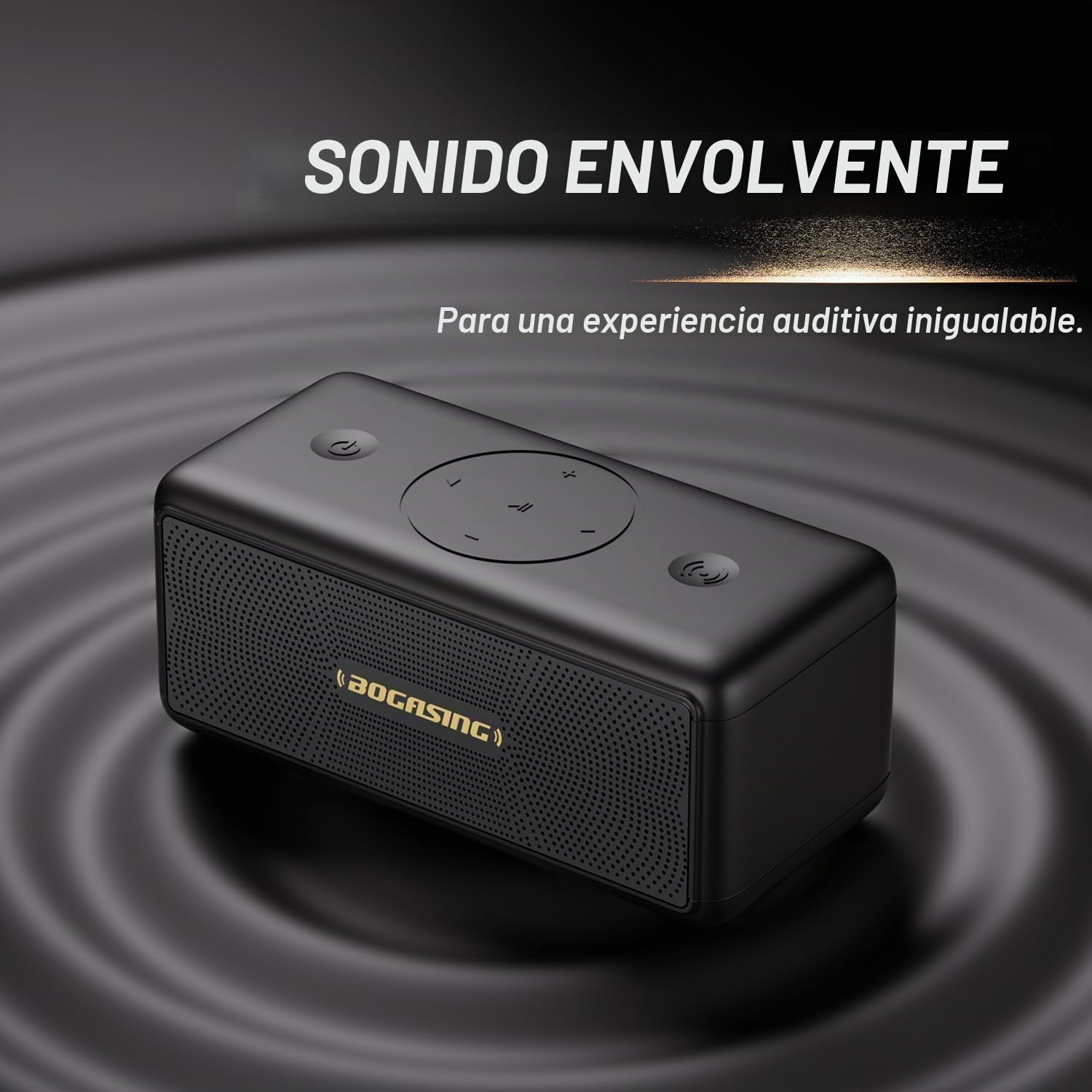 BOGASING Altavoz Bluetooth 5.3 Potente M5, 40W Graves Potentes con Sonido, 30H de Reproducción, IPX7, Altavoces Portátil Inalámbrico, 3 EQ, Tarjeta, AUX, USB para Exterior (Negro)