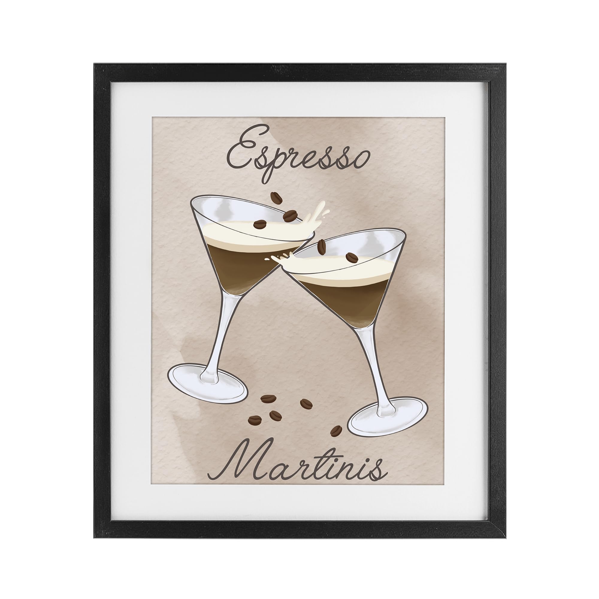 'Cheers Espresso Martinis'| Framed Print Under Glass