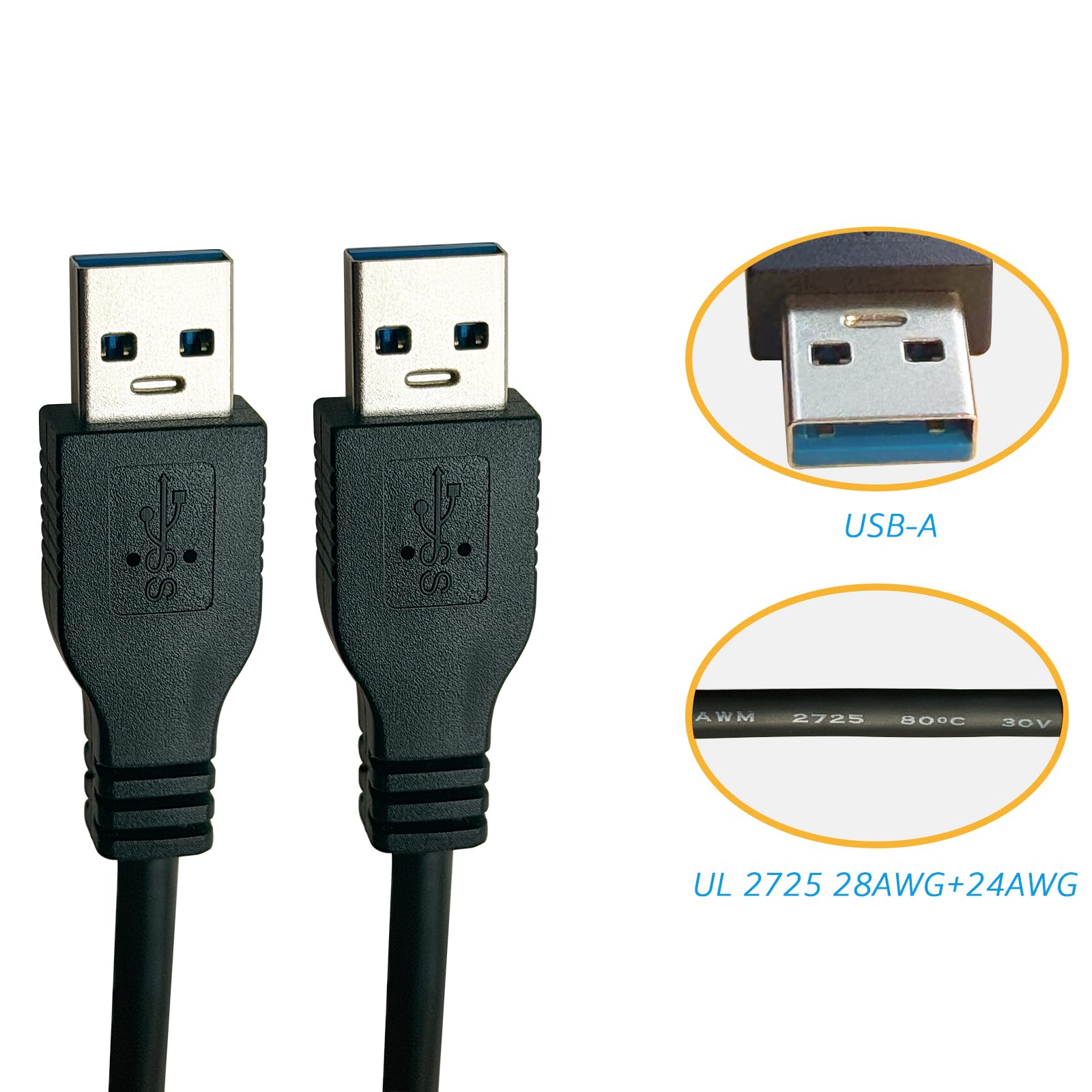 DSD TECH SH-K03A Cavo Data Link USB 3.0, Transfer 5Gbps e Condivisione KM, Win/Mac, 3m (10ft)