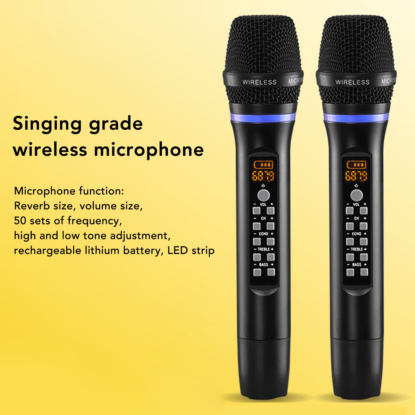 Zestaw Mikrofonu Bezprzewodowego, Podwójny Ręczny Mikrofon Dynamiczny do Karaoke do Użytku na Zewnątrz
