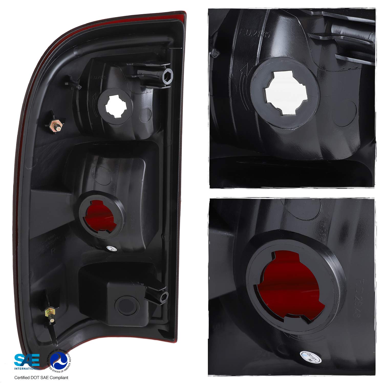 AKKON - For Ford F250/F350/F450 Superduty OE Replacement Black Tinted Tail Lights Driver/Passenger Rear Lamps Pair