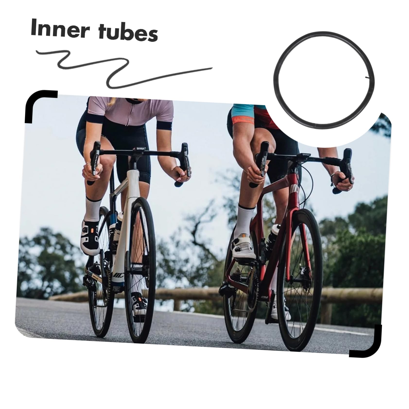Chambre à Air de Vélo VTT 29 Pouces Lot de 2, Caoutchouc Noir