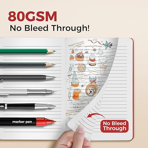 Miniatura 13 de Paquete de 12 cuadernos coloridos de cuadrícula de puntos a granel con papel grueso, 60 páginas, 8.3 x 5.5 pulgadas, tamaño A5, cuadernos