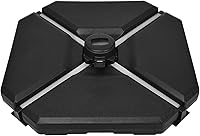 Vista 8 de Tangkula Base de sombrilla de patio con desplazamiento en voladizo, 4 unidades, 195 libras, con forma de triángulo, arena y agua, placa base