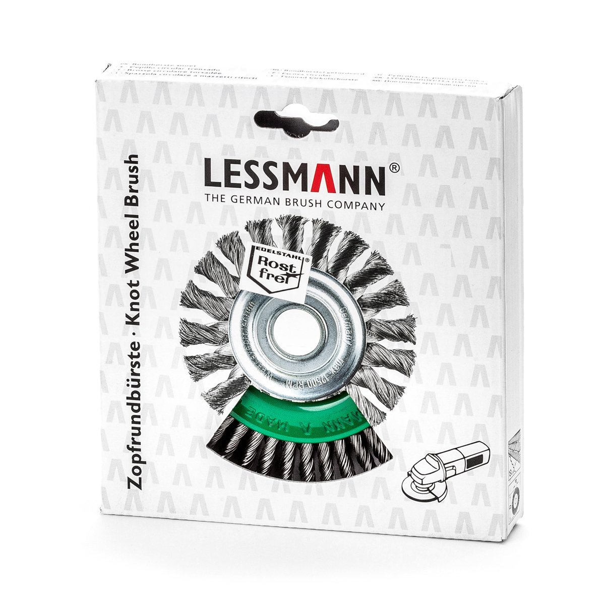 Lessmann Zopf-Rundbürste Drm 125 x 6 mm 40 Z ROH glatt 0,50 mm Bohrung 22,2 mm, 473801EZ