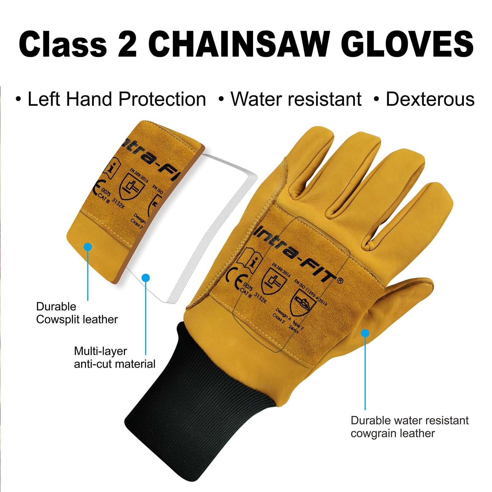 Intra-FIT Chainsaw Gloves Multi-Layer Protection on Left Hand - Image 3