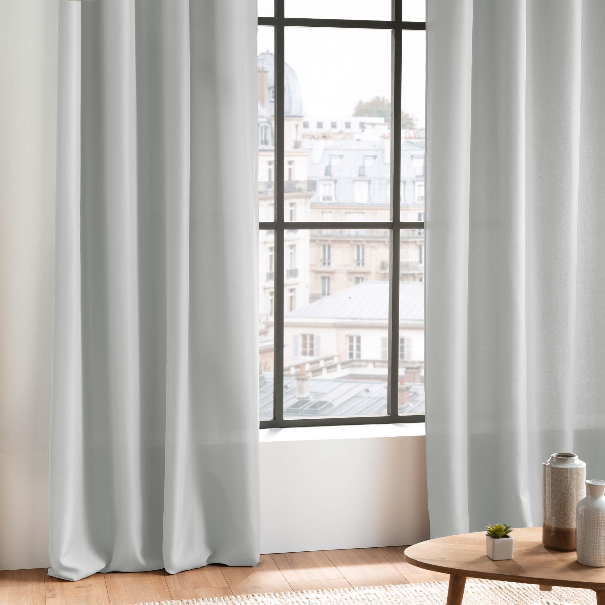 Douceur d'intérieur - 1600516, Vorhang Passanten, 140 X 260 cm, Essentiel, Polyester Unifarben, Grau