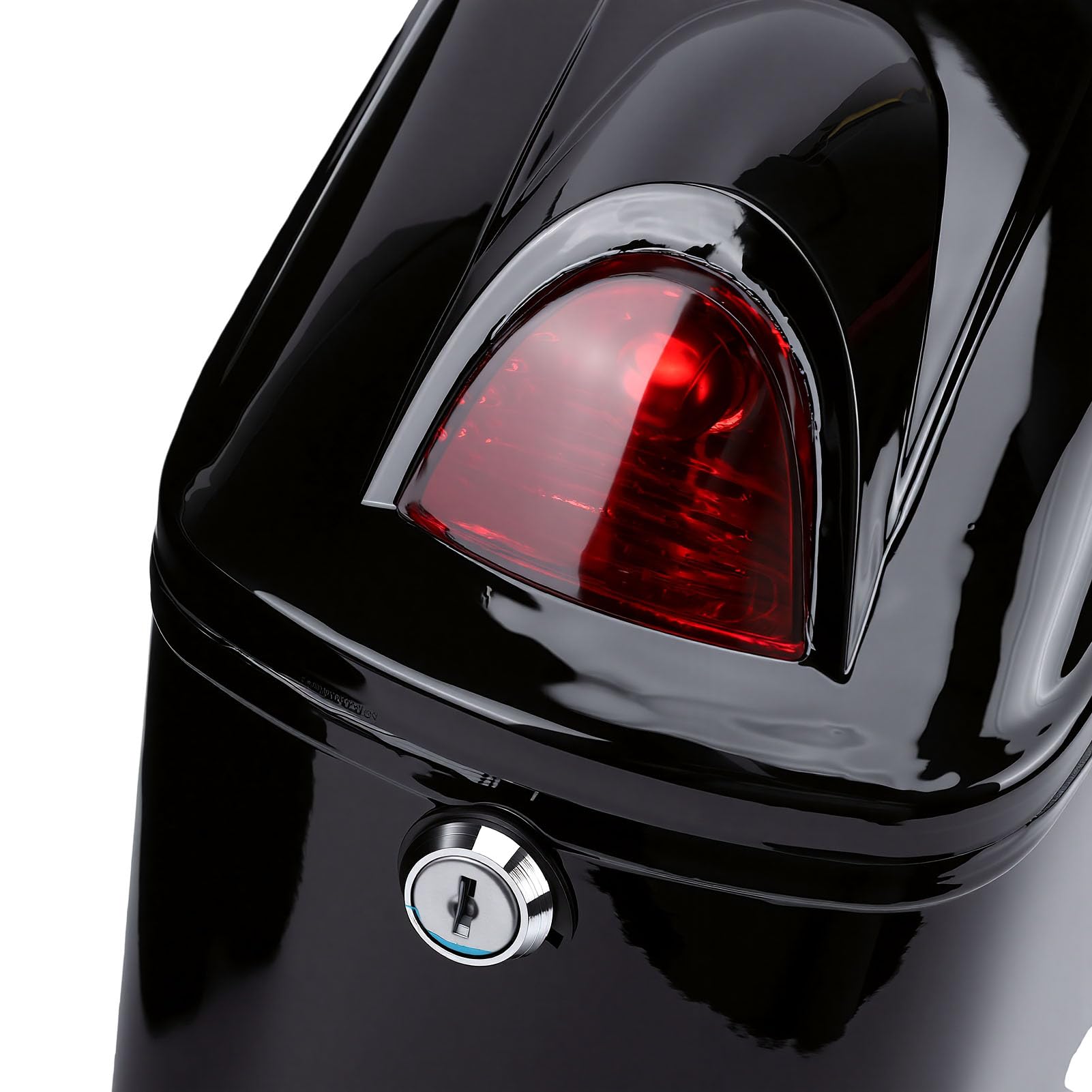 Aramox Borse Laterali Rigide per Moto, Borsa Laterale Rigida da 22 Litri con Chiusura e Apertura Superiore, in Plastica ABS Impermeabile, Nera Lucida, con Indicatori di Direzione,