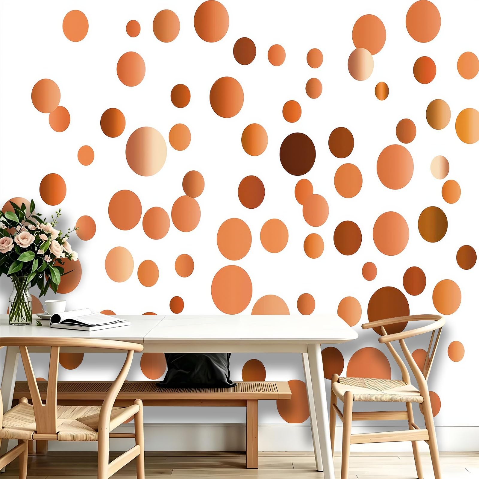 Générique Panoramiczna tapeta minimalistyczna geometria 200 x 140 cm (dł. x wys.), dekoracja ścienna do pokoju dziecięcego salon kuchnia - gobelin unikalny i nowoczesny design - wzory w kropki