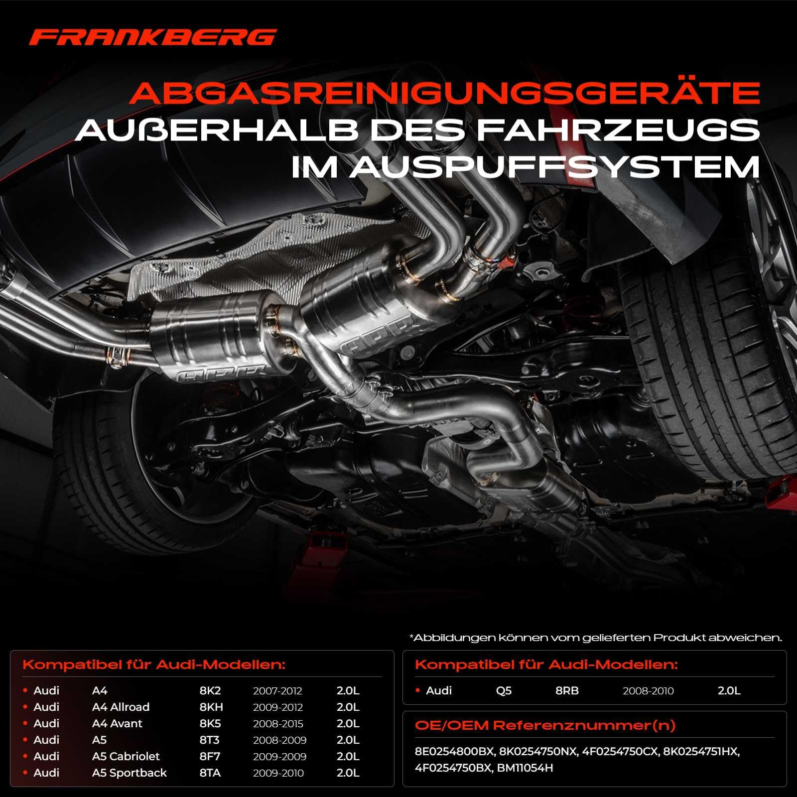 Frankberg DPF Dieselpartikelfilter Diesel Kompatibel mit A4 8K2 B8 2.0 TDI 2007-2012 A4 Allroad A4 Avant A5 A5 Cabriolet A5 Sportback Q5 Replace# 8K0254750NX