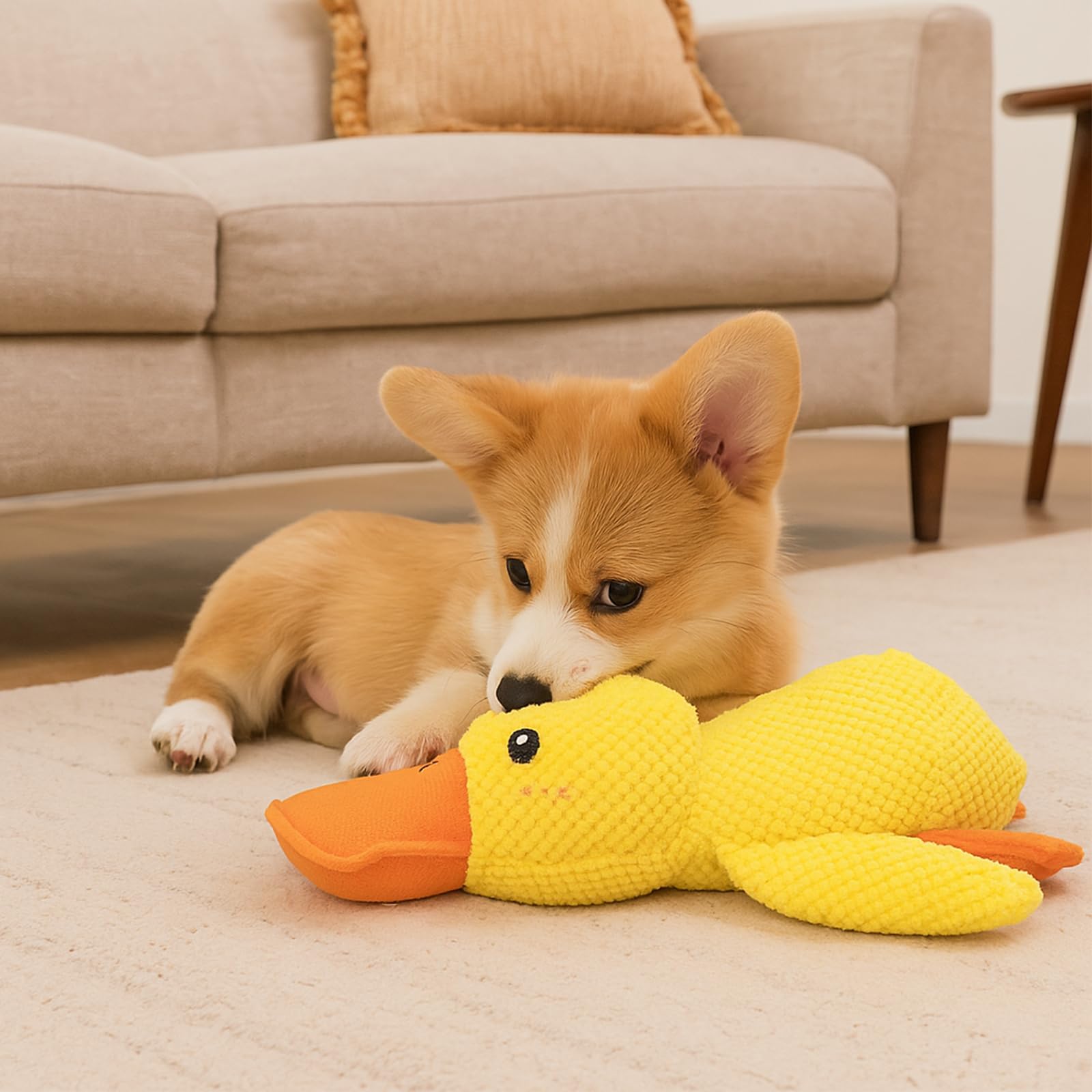 Giocattolo Antistress Per Cani A Forma Di Anatra - Peluche Morbido Con Suono, Per Cuccioli E Adulti