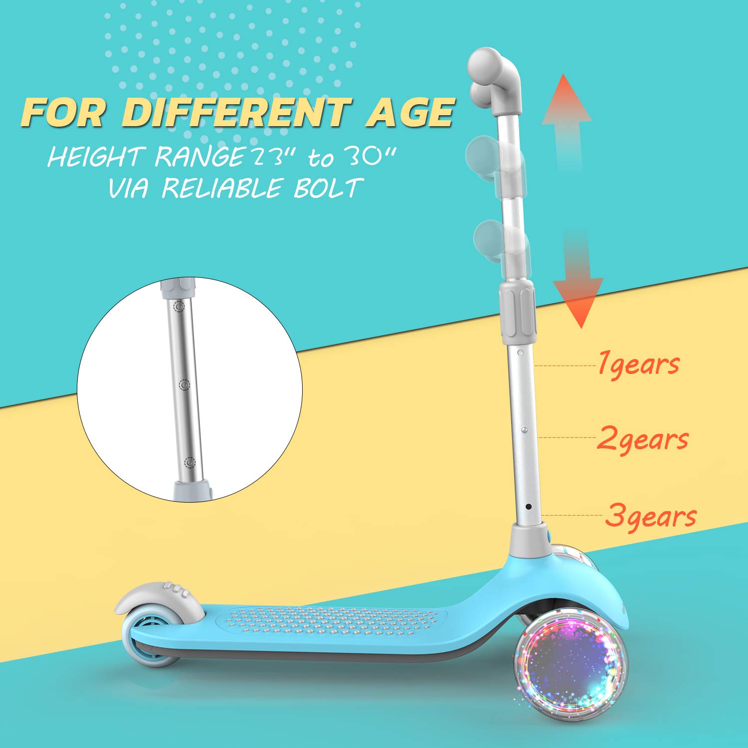 Buy MiniBoss Kick Scooter for Kids, 3 Wheels Kids Scooter with